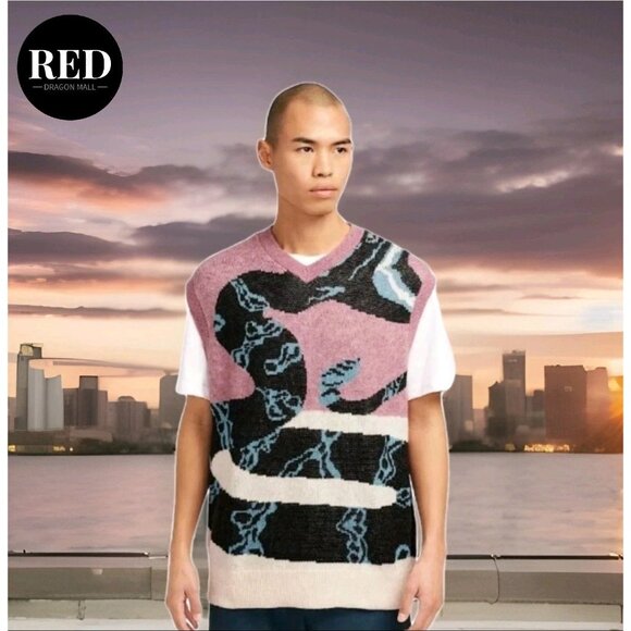 Nike Air SB Sweater Vest Yarn Knit Snake Print Plum Dust FV7391-523 - Size M - Picture 1 of 11